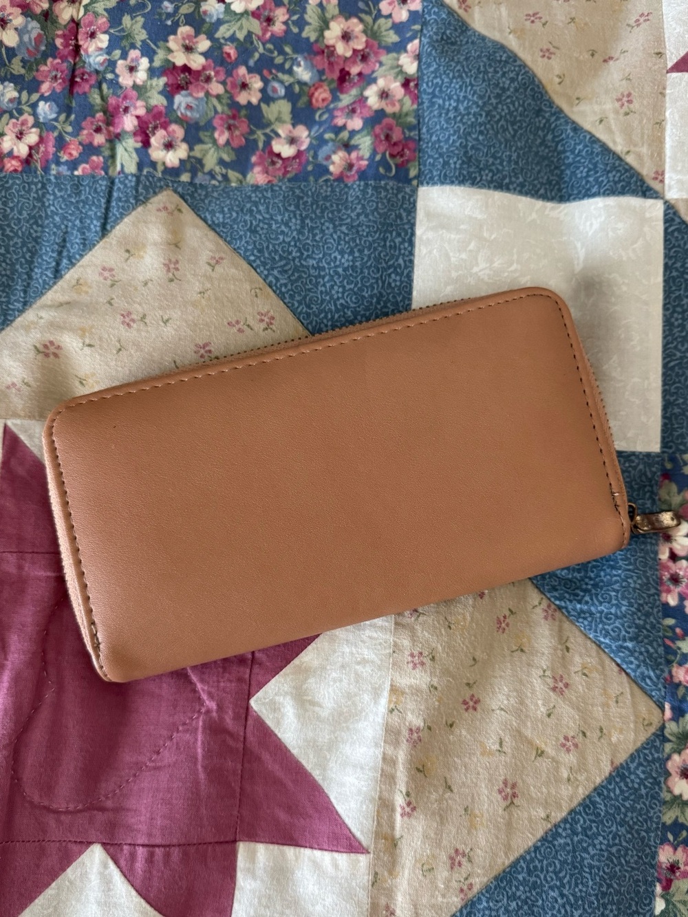 Classic Zip-Around Wallet in Tan